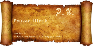 Pauker Ulrik névjegykártya